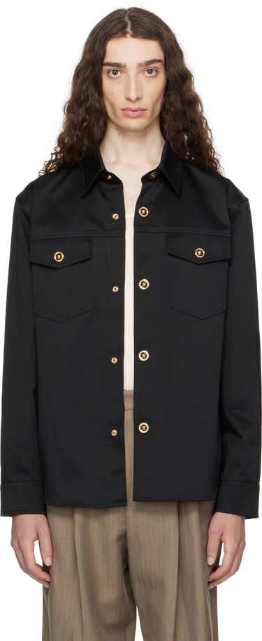 Риза Versace Versace Gabardine Overshirt Черно | 1017413_1A01718, 0