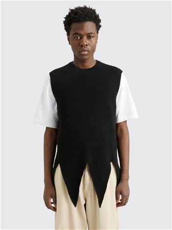Comme des Garçons Homme Plus Asymmetrical Knitted Pullover Vest Black PK-N017-051-1-2