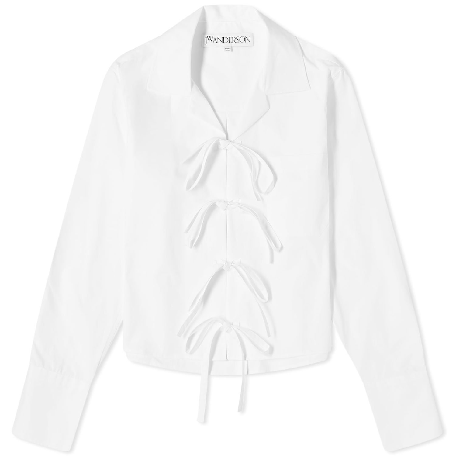 Риза JW Anderson Bow Tie Cropped Shirt Бяло | SH0312-PG1090-001, 0
