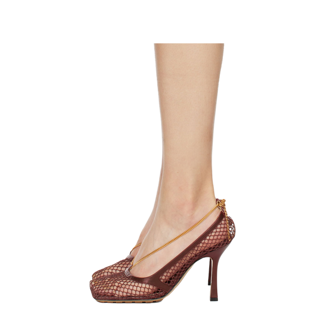 Stretch Heeled Sandals "Burgundy"