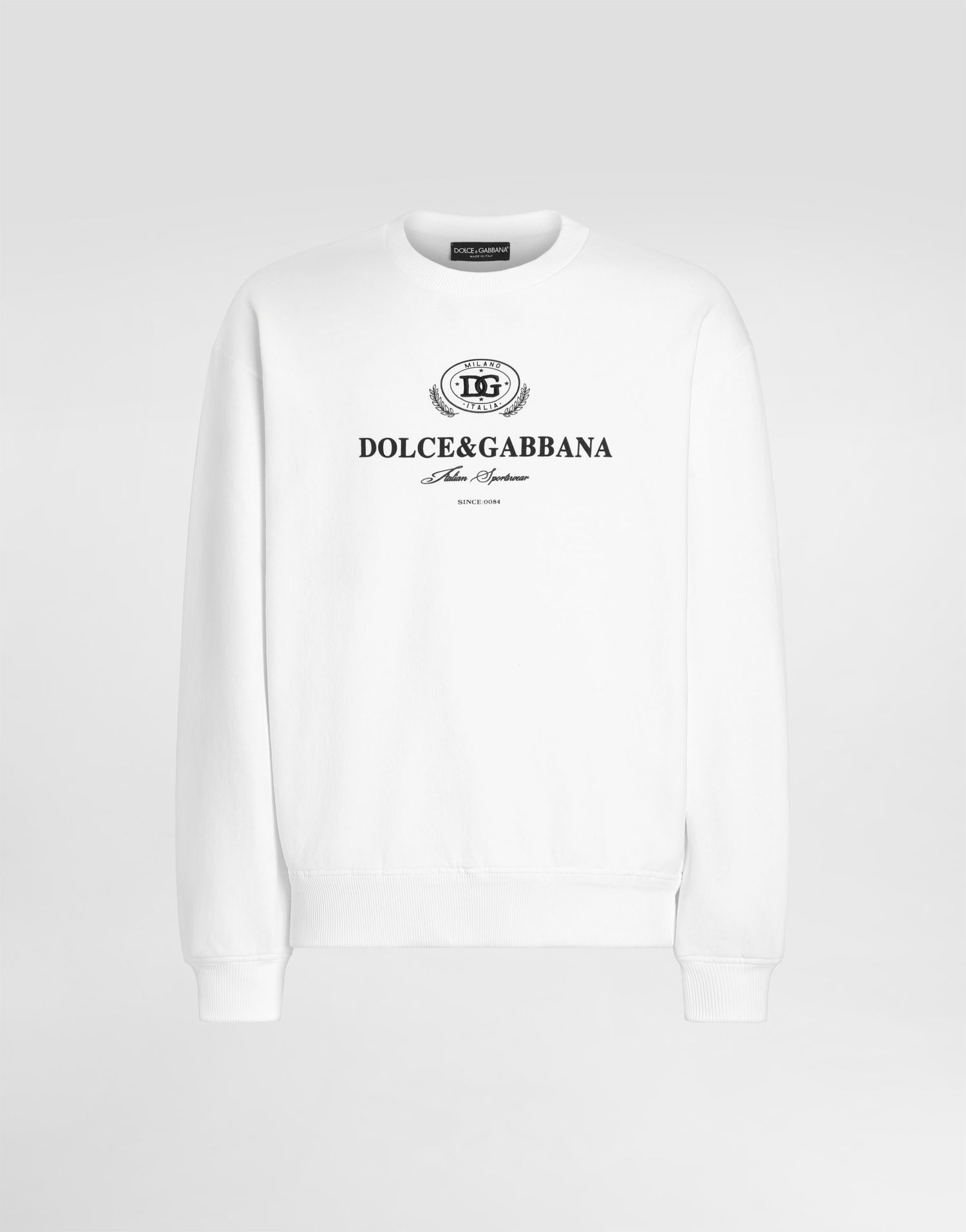 Суитчър Dolce & Gabbana Sweatshirt With Print And Embroidery Бяло | G9AHSZG7PBFW0800, 0