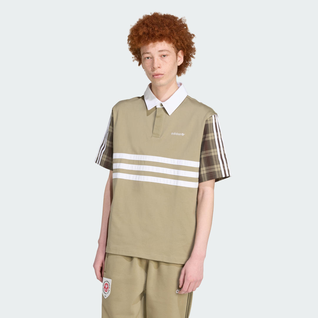 Поло тениска adidas Performance Plaid Rugby Polo Shirt Бежово | JV7739, 0