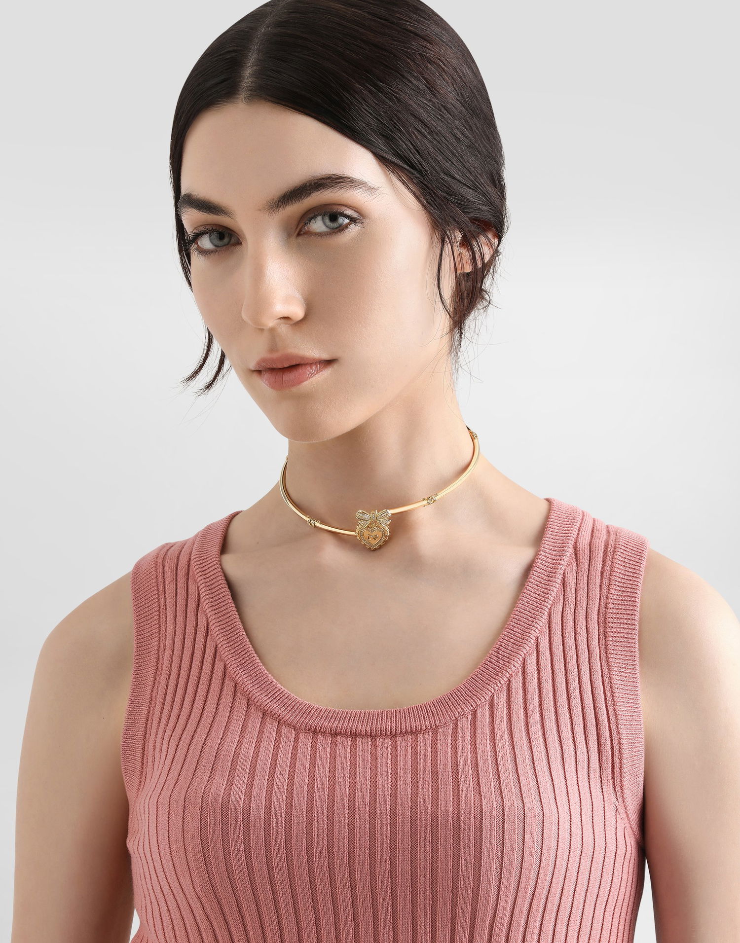 Колие Dolce & Gabbana Dolce & Gabbana Devotion 18kt Yellow Gold Diamond Choker Металик | WNLD2GWYEDWZOO00, 1