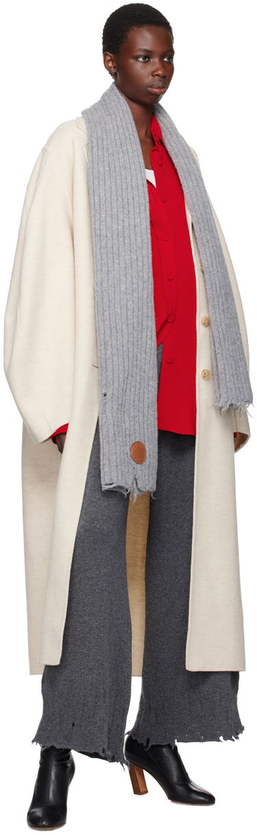 Пуловер Stella McCartney Stella McCartney Distressed Knit Scarf Сиво | 6K08933S2536, 2