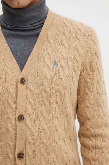 Пуловер Polo by Ralph Lauren Cable-Knit Wool Cardigan Бежово | 710949808, 3
