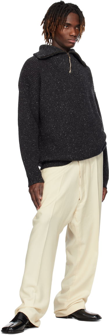 Пуловер Maison Margiela Maison Margiela Half-Zip Donegal Wool Sweater Сиво | S50HL0039 M13094, 3