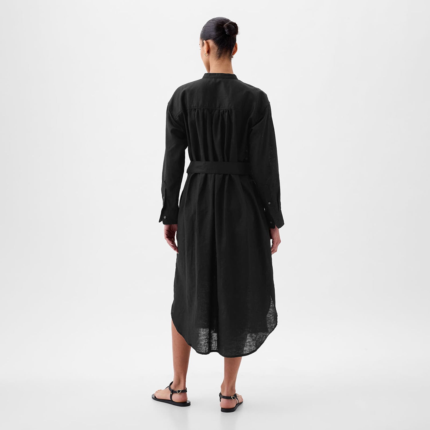 Pокля GAP Dresses Longsleeve Linen Maxi Dress Black Черно | 857614-00, 1