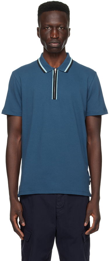 Поло тениска Paul Smith PS Paul Smith Zip Polo Синьо | M2R-322Y-M21511-46, 0