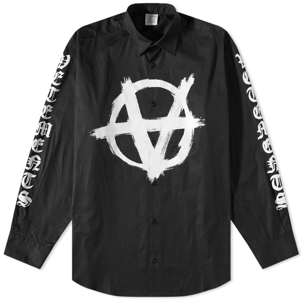 Риза VETEMENTS Double Anarchy Черно | UE63SH171B, 0
