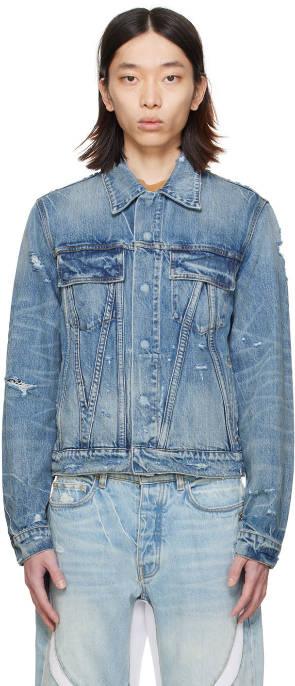 Яке AMIRI 'MA' Denim Jacket Синьо | AMDNTR1001, 0