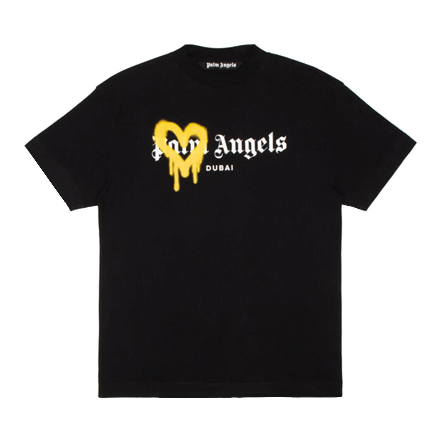 Тениска Palm Angels Dubai Heart Sprayed Tee Черно | PMAA001F21JER0041018, 1