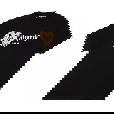 Тениска Palm Angels Dubai Heart Sprayed Tee Черно | PMAA001F21JER0041018, 1