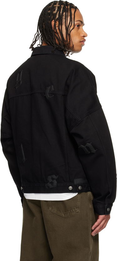 Яке Palm Angels Gothic Logo Denim Jacket Черно | PMYE006F25DEN0011010, 2