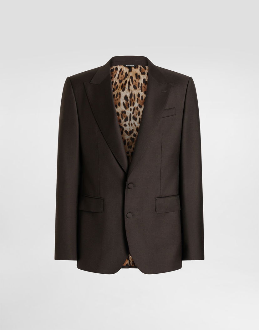 Яке Dolce & Gabbana Single-breasted Sicilia Light Jacket In Light Wool Кафяво | G2TV4TFU269M0682