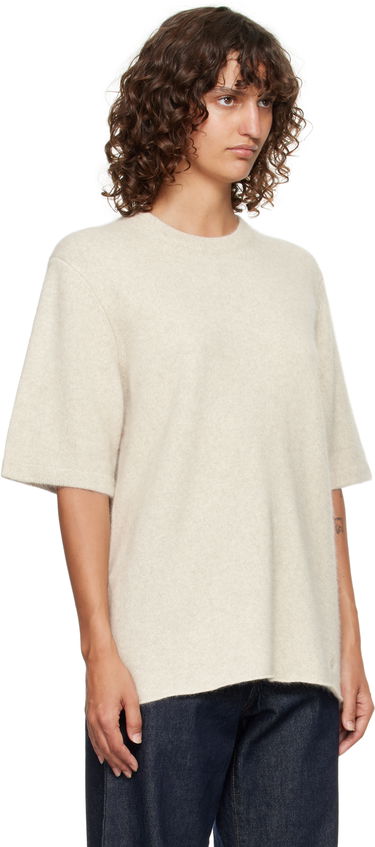 Пуловер Loulou de Saison Loulou de Saison Raven Yak Blend Short Sleeve Sweater Бежово | RAVEN, 1