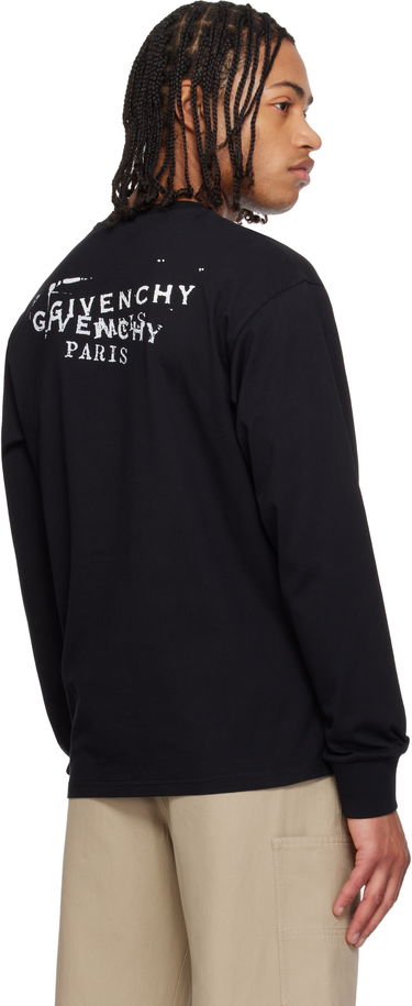 Тениска Givenchy 'GIVENCHY' Stamp Print Long-Sleeve T-shirt Черно | BM71MH3YSA001, 2
