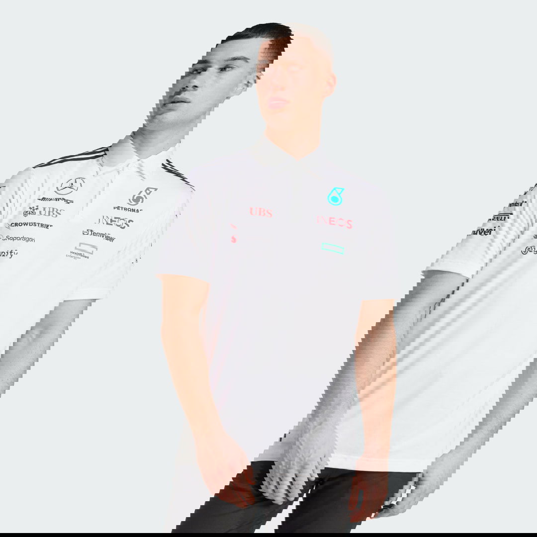 Поло тениска adidas Performance Mercedes - AMG Petronas Formula One Team Polo Shirt Бяло | JW0586, 0