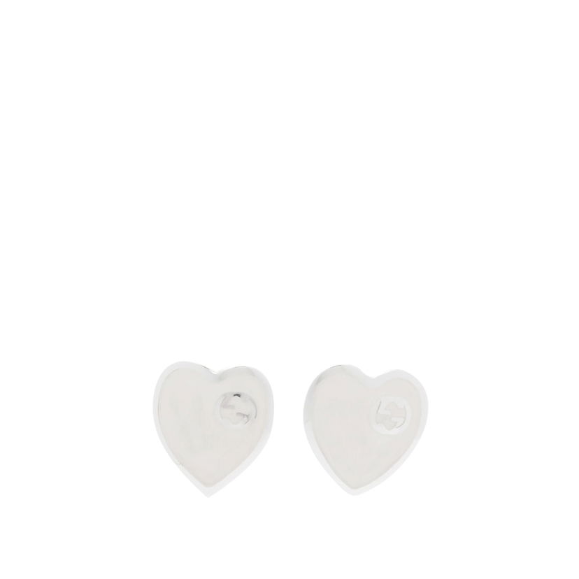 Обеци Gucci Jewellery Heart Enamel Earrings "Silver" Металик | YBD64554700300U