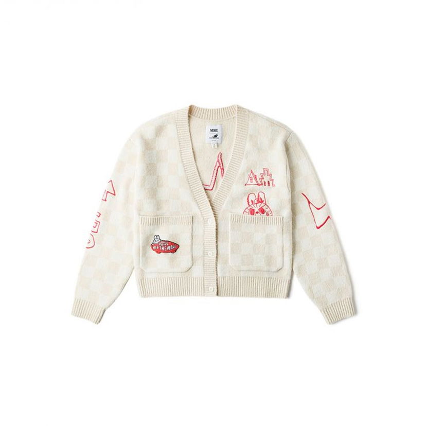 Пуловер Vans The Monsters LABUBU Knit Cardigan Бежово | VN000JFEDHI