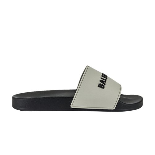 Кецове и обувки Balenciaga Pool Slides Logo Grey Black Сиво | 565826W1S8A1013, 0