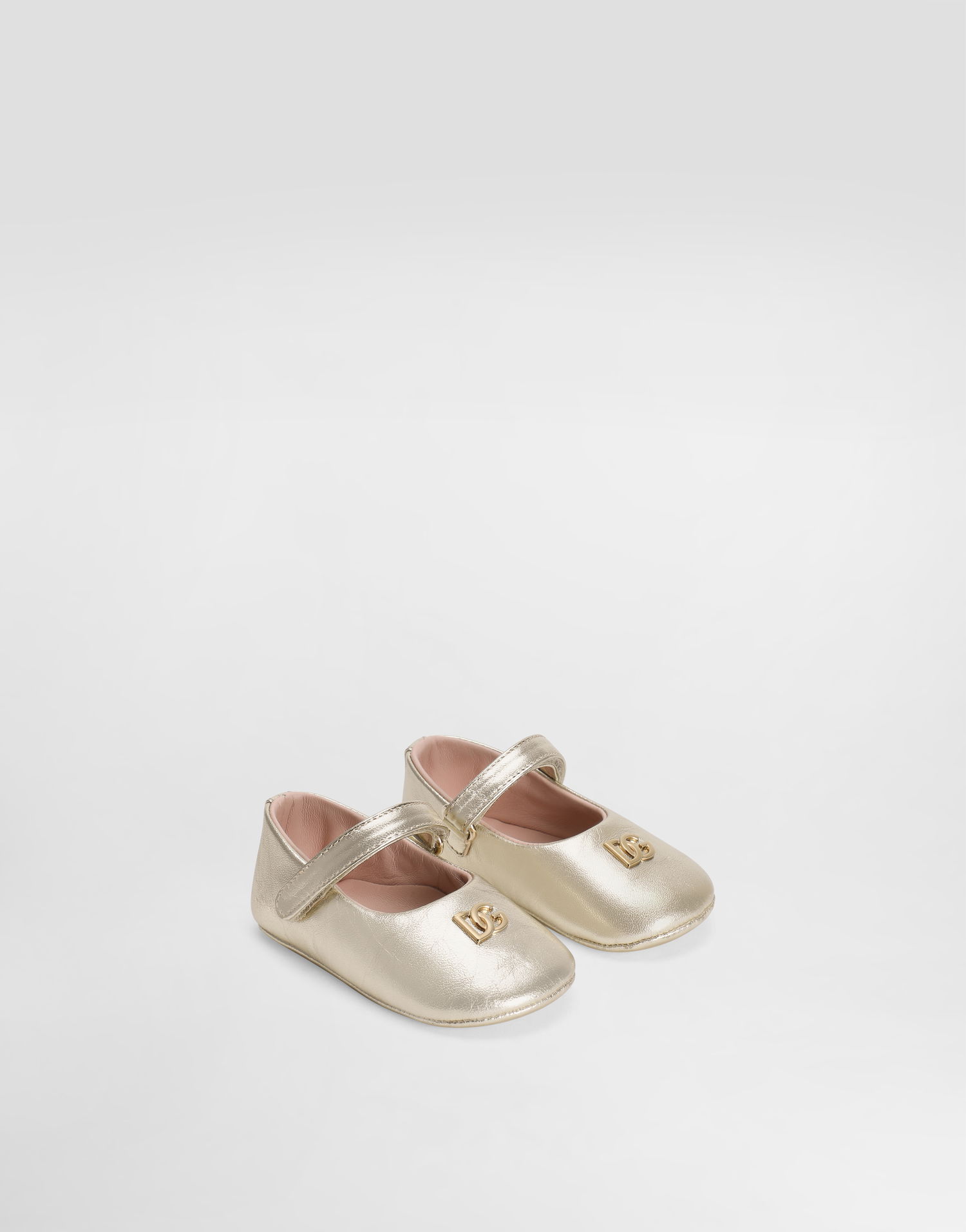 Кецове и обувки Dolce & Gabbana Dolce & Gabbana Laminated Nappa Leather Newborn Ballet Flats Металик | DK0161AJ13380988, 1