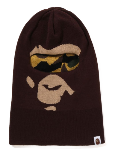 Шапка BAPE Ape Head Reversible Knit Balaclava Кафяво | 1I80-181-007