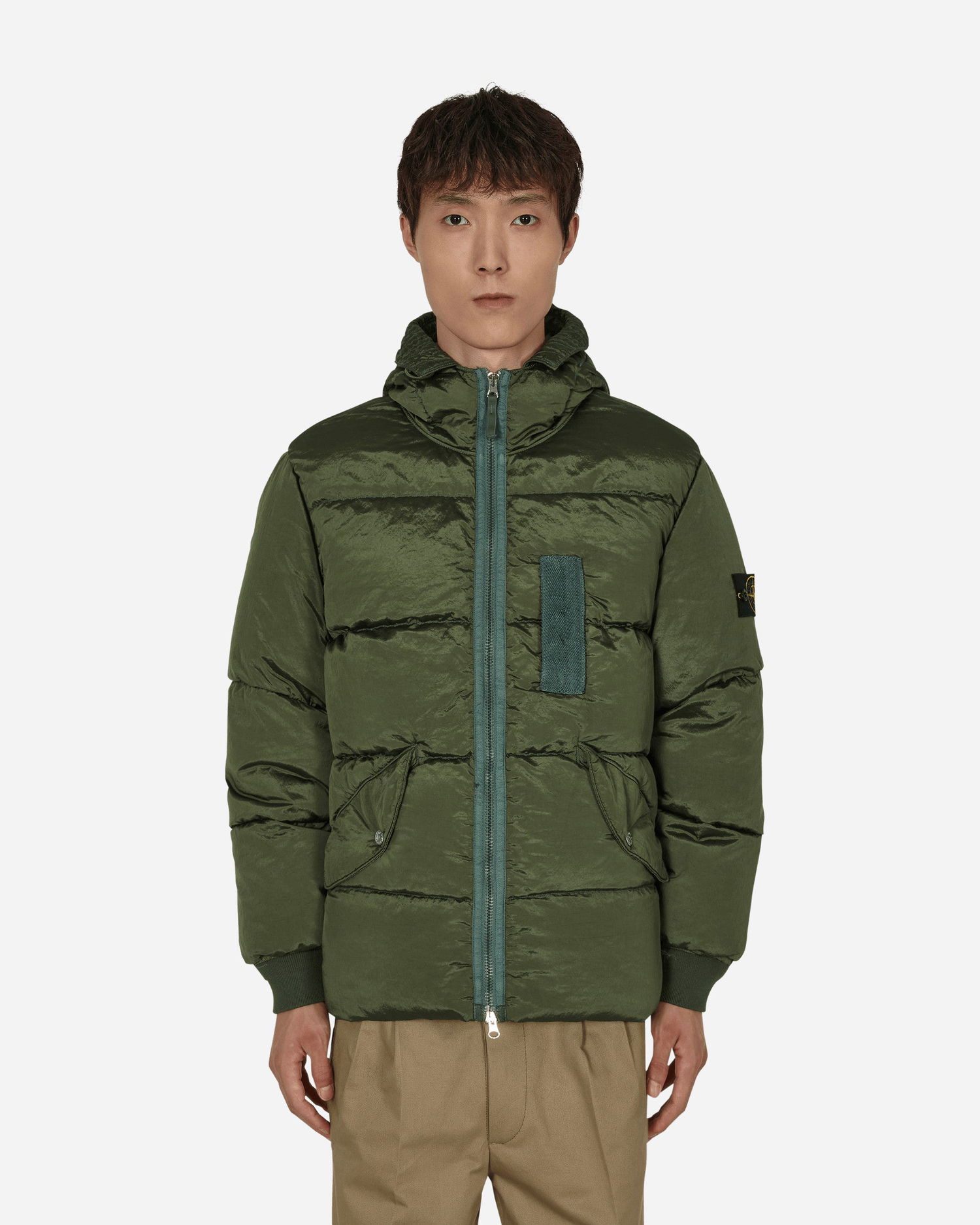 Пухо яке Stone Island Nylon Metal Hooded Down Jacket Зелено | 771543619-V0058, 0