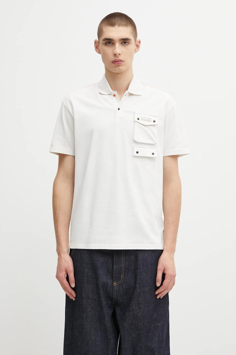 Поло тениска Napapijri Napapijri E-Rivalto Polo Shirt Бяло | NP0A4ID8N1A1