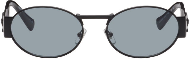 Black Medusa Deco Oval Sunglasses