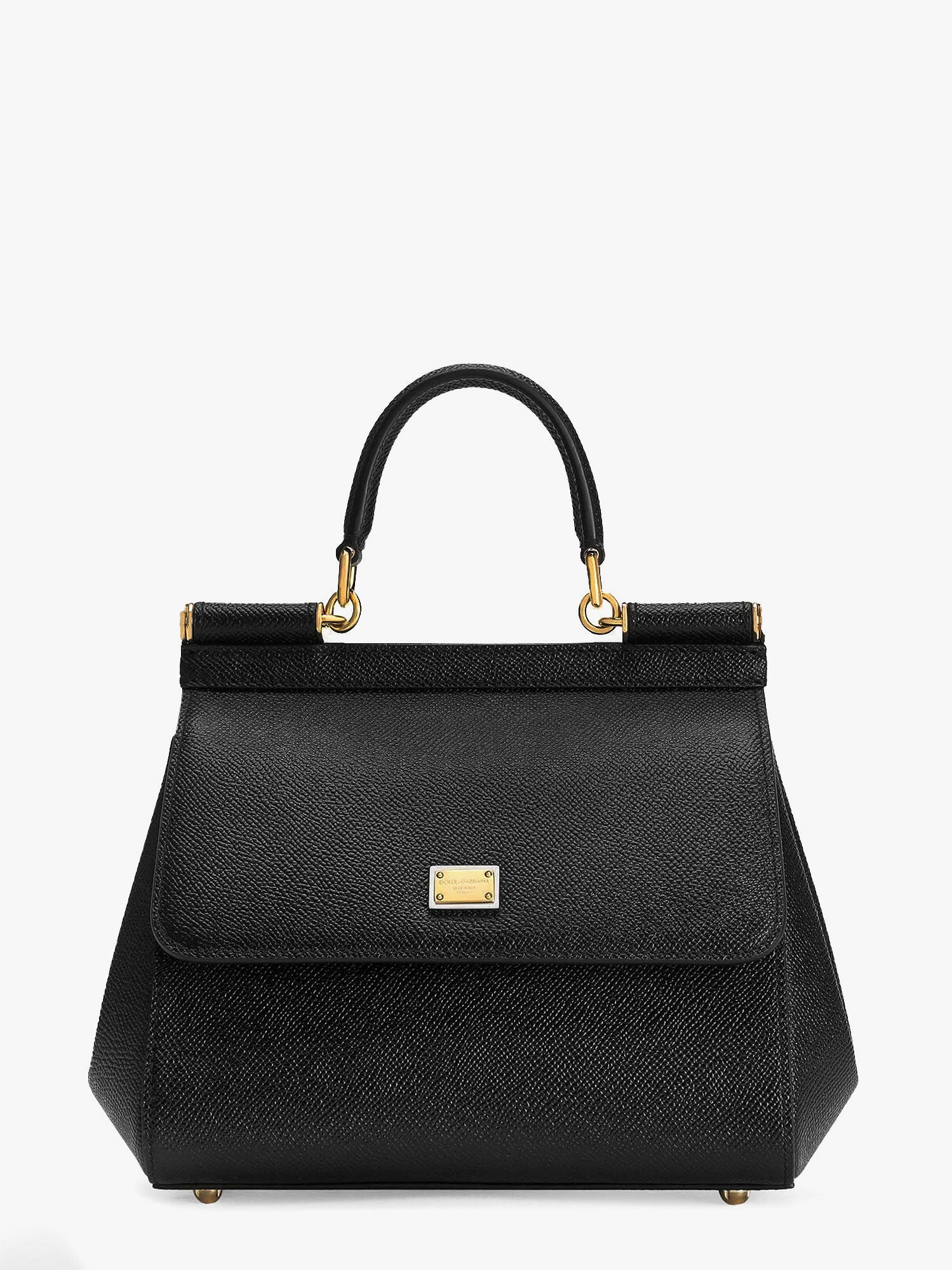 Дамска чанта Dolce & Gabbana Sicily Medium Dauphine Leather Top Handle Bag Dolce & Gabbana Черно | BB6003B100180999, 0