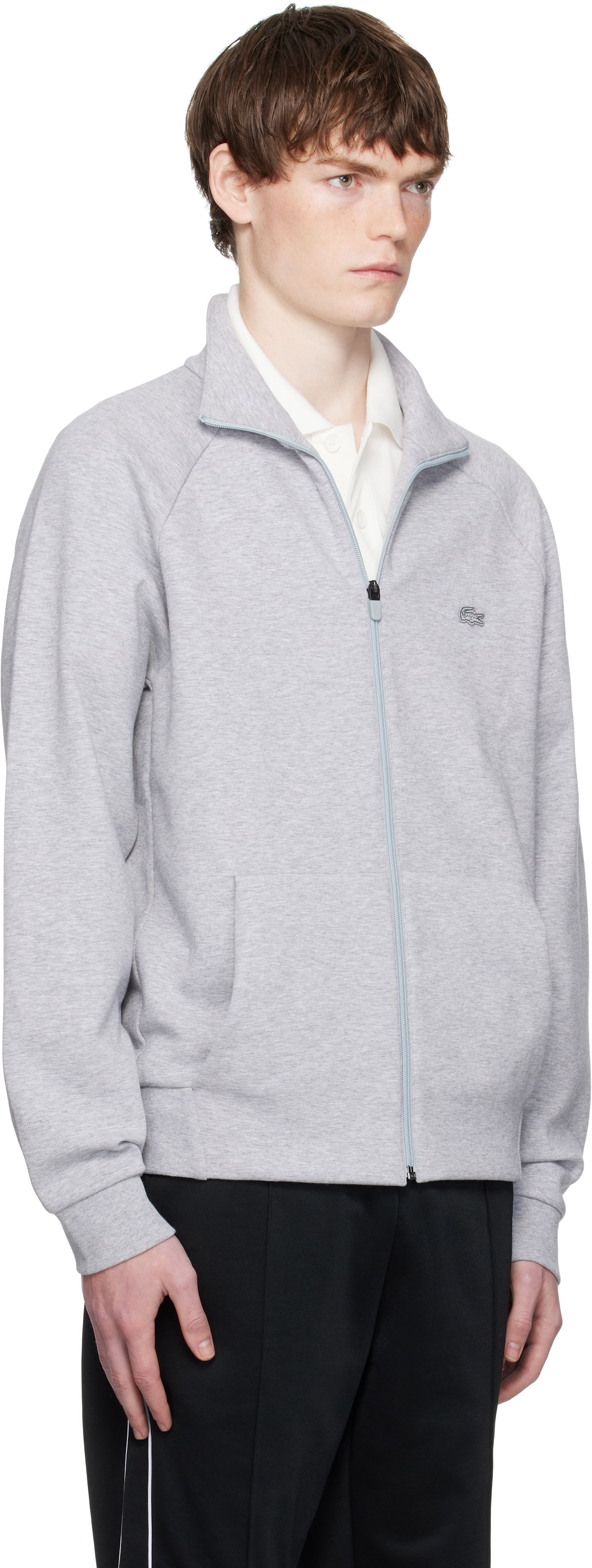 Суитчър Lacoste Lacoste Double Faced Jersey Zip-Up Sweatshirt Сиво | SH9559_CCA, 1