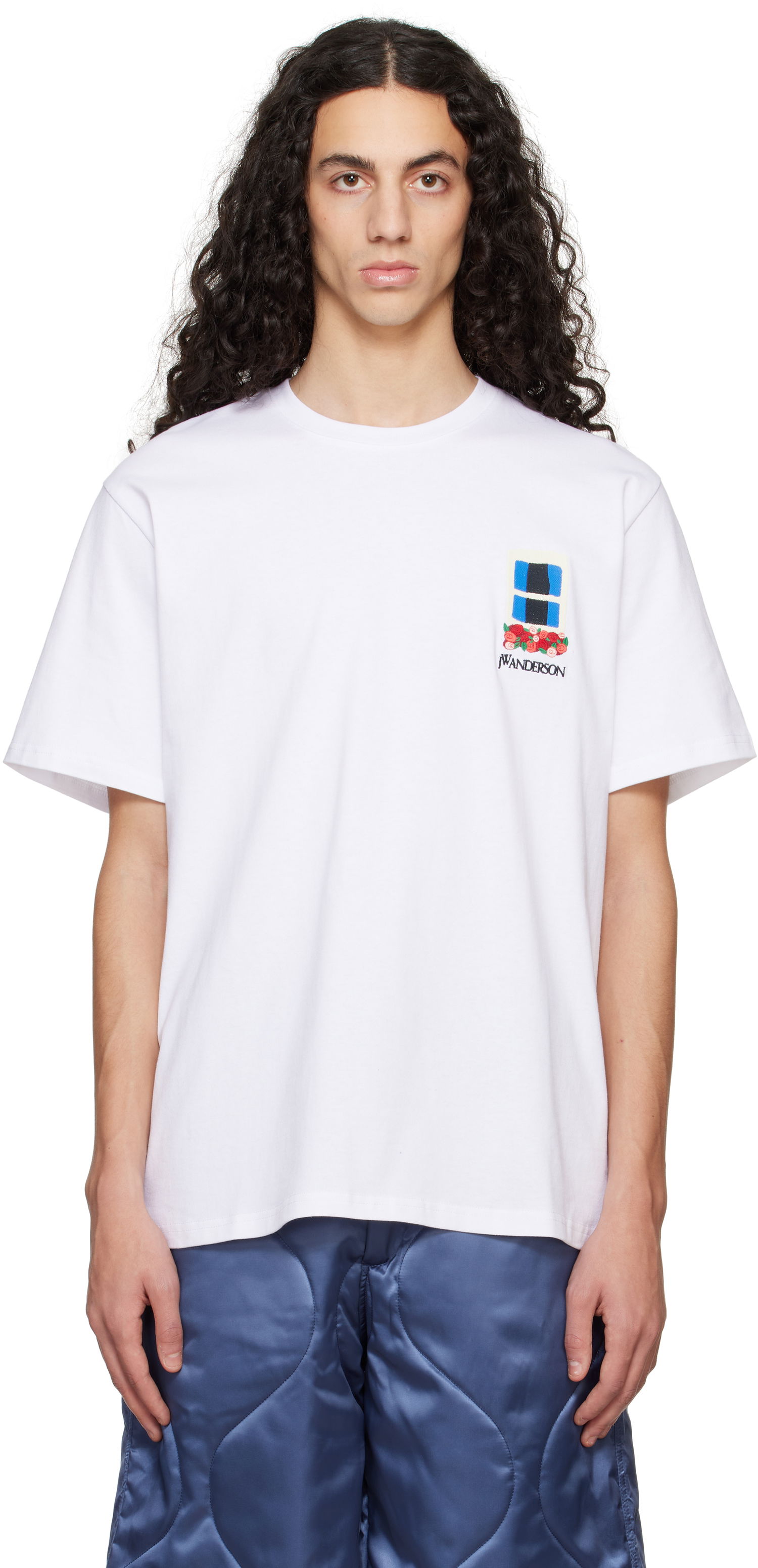 Тениска JW Anderson JW Anderson Window Embroidered T-Shirt Бяло | JT0277-PG1510, 0
