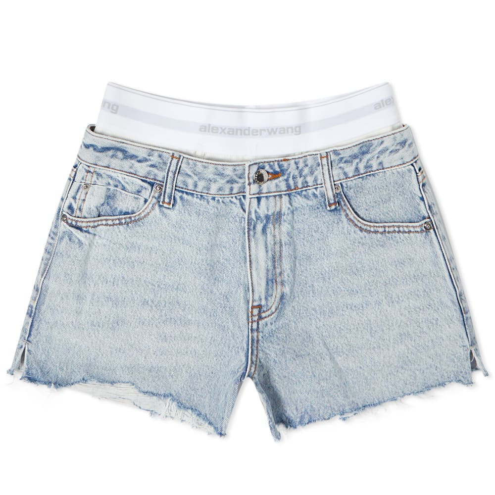 Къси панталони Alexander Wang High Rise Logo Short Тюркоазено | 4DC1224071-270, 0