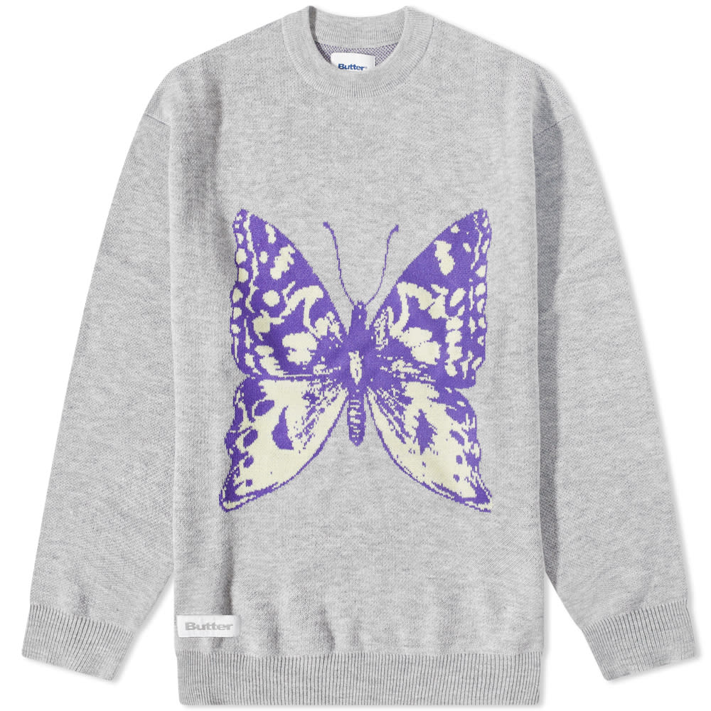 Пуловер Butter Goods Butterfly Crew Knit Сиво | BGQ422D12602, 0