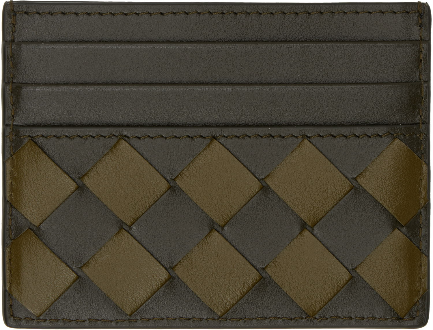 Портфейл Bottega Veneta Intrecciato Leather Card Holder Зелено | 795612 V4SQ2 3512, 1