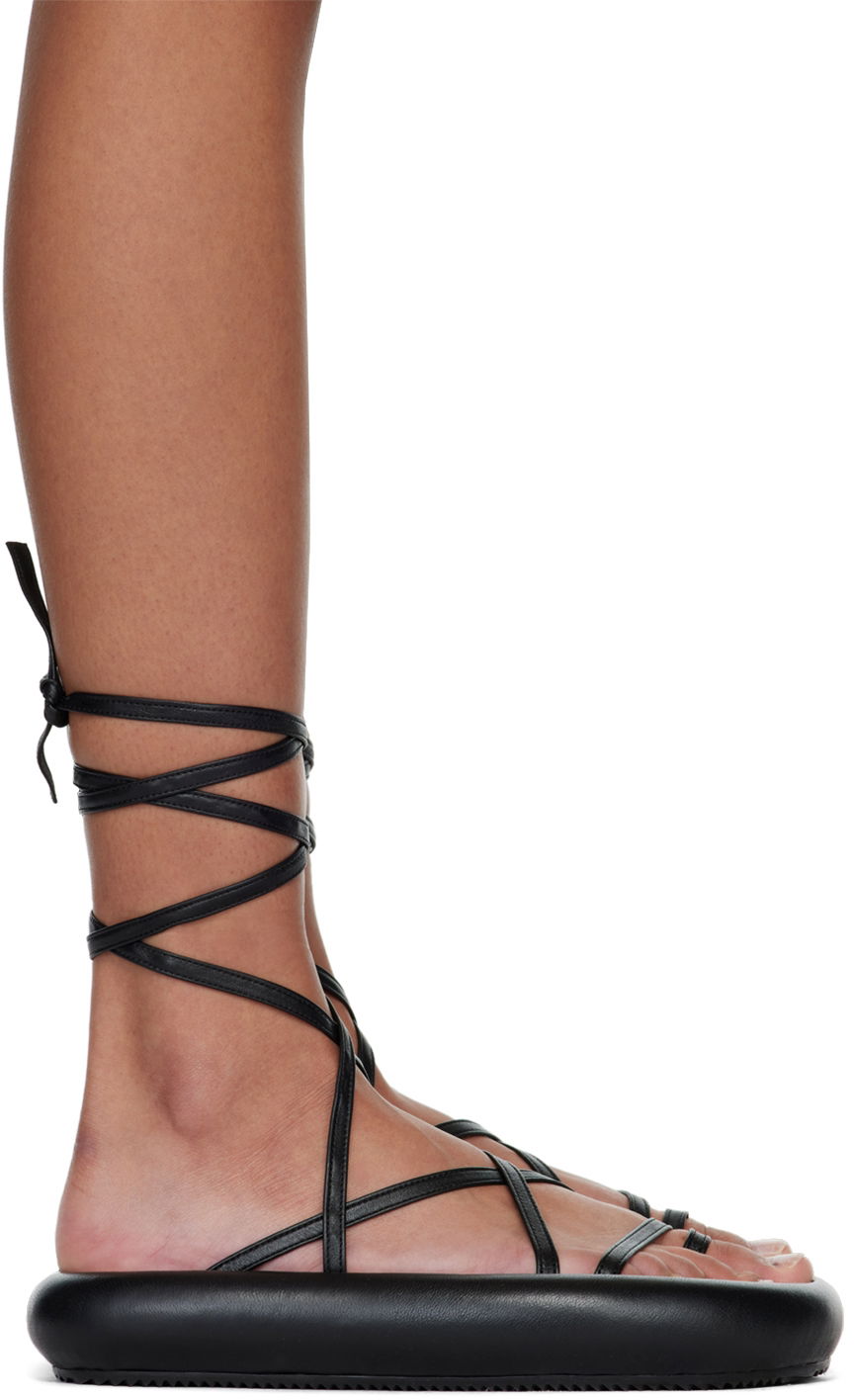 Грижа за обувките ISABEL MARANT Isabel Marant Omea Wrap Leather Sandals Черно | 22ASD1027-22A071S, 0