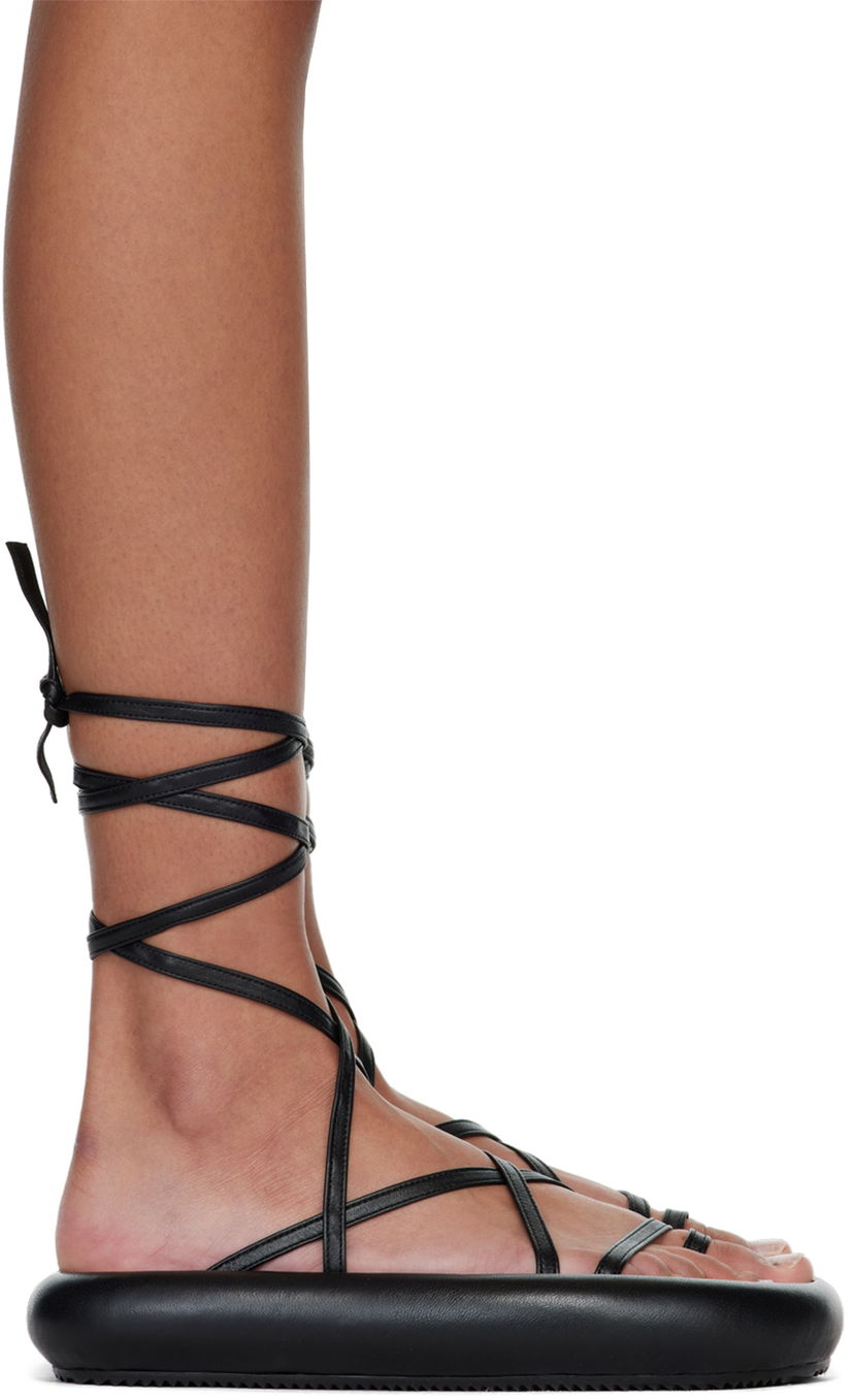 Грижа за обувките ISABEL MARANT Isabel Marant Omea Wrap Leather Sandals Черно | 22ASD1027-22A071S