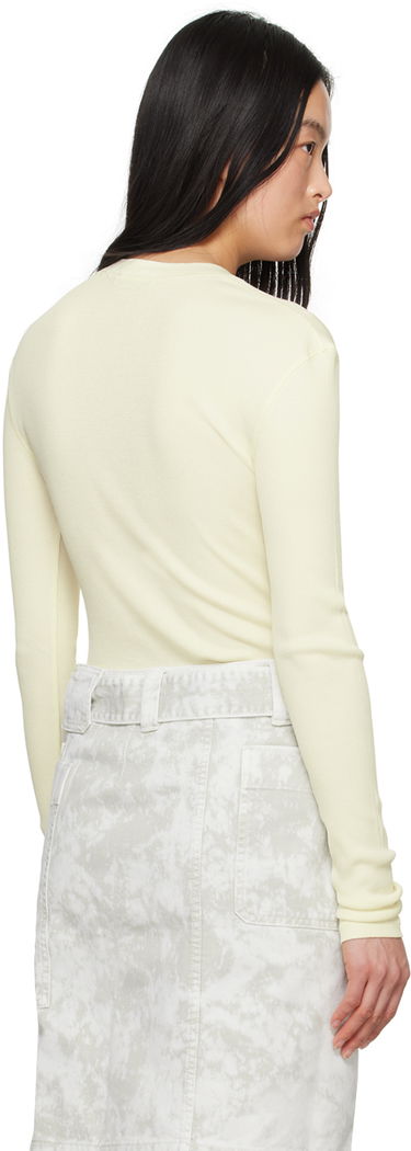 Пуловер LEMAIRE LEMAIRE Women's Ribbed Long Sleeve T-Shirt Жълто | TO1147 LJ1017, 2