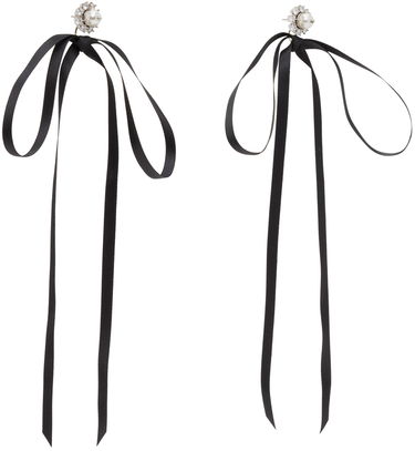 Обеци Simone Rocha Simone Rocha Double Ended Daisy Bow Ribbon Earrings Бяло | ERG497 0906, 4