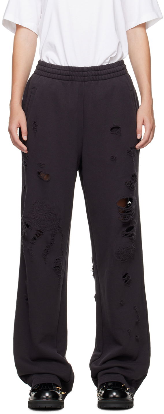 Спортни панталони We11done We11done Distressed Sweatpants Черно | WD-TA2-24-728-U-BK, 0