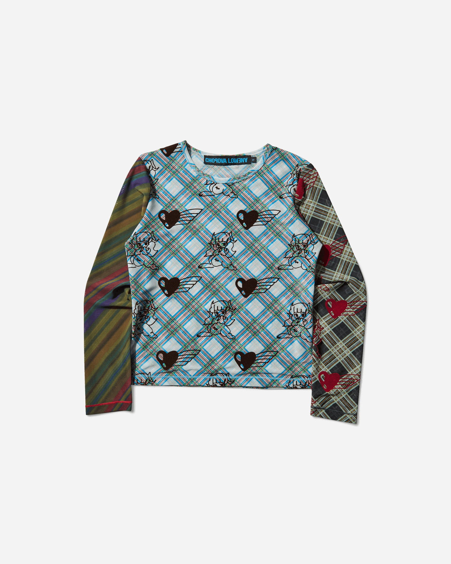 Тениски и потници Chopova Lowena Bun Gal Flocked Mesh Longsleeve Top Многоцветен | 2421 MLT, 1