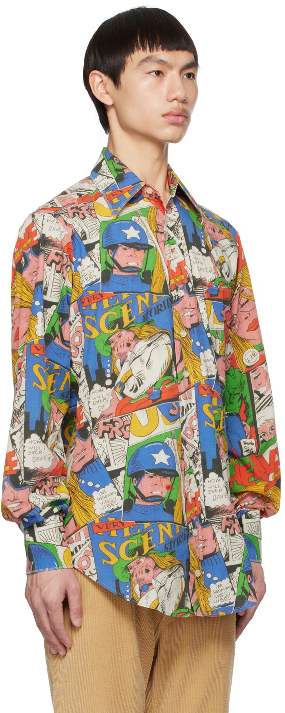 Multicolor Comic Print Shirt, 1
