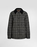 Dolce & Gabbana Checked Wool Jacket with Corduroy Collar
