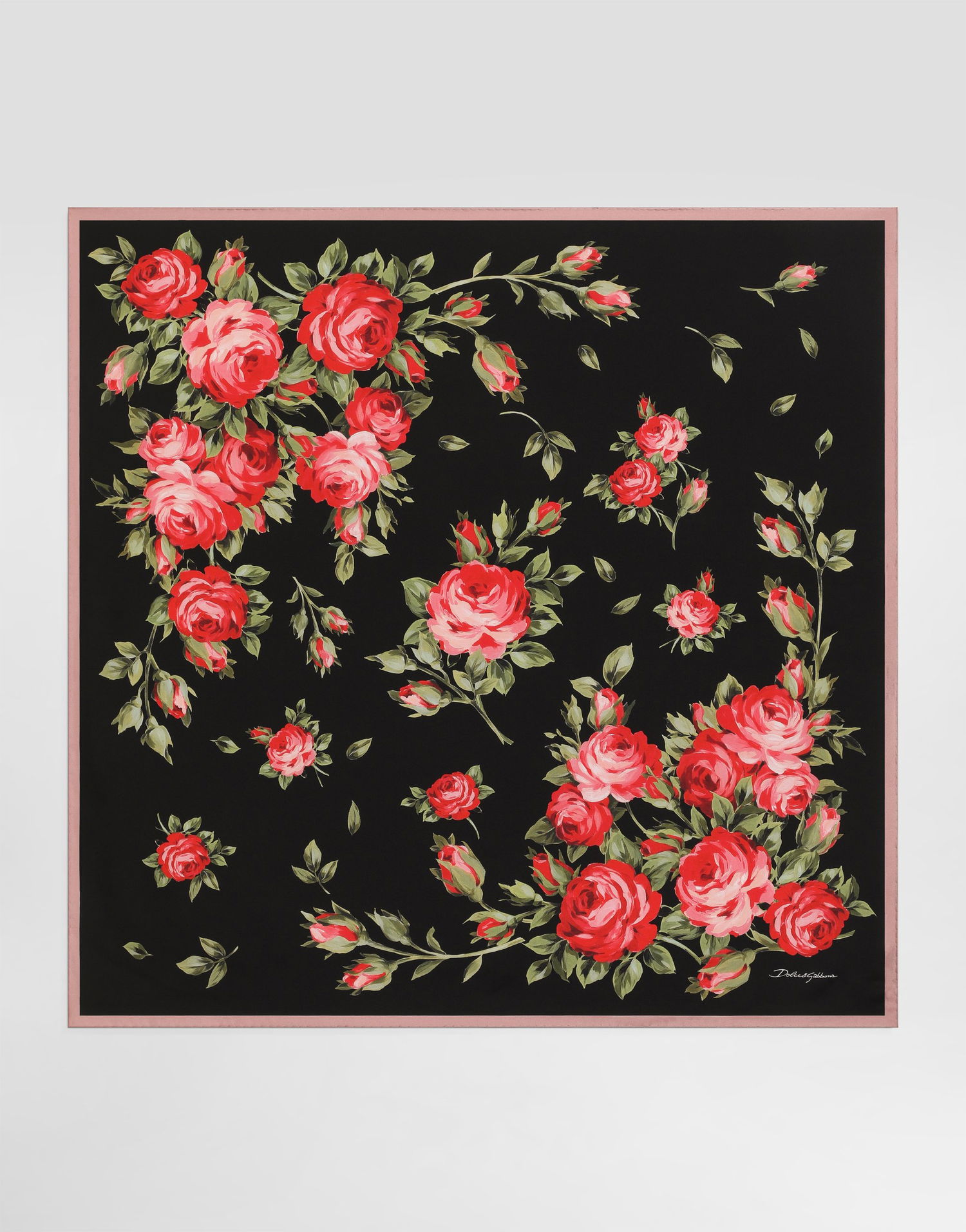 Шал Dolce & Gabbana Dolce & Gabbana Rose Bouquet-print Silk Twill Scarf 90x90 Onesize Многоцветен | FN090RGDDPLHN5ZN, 0