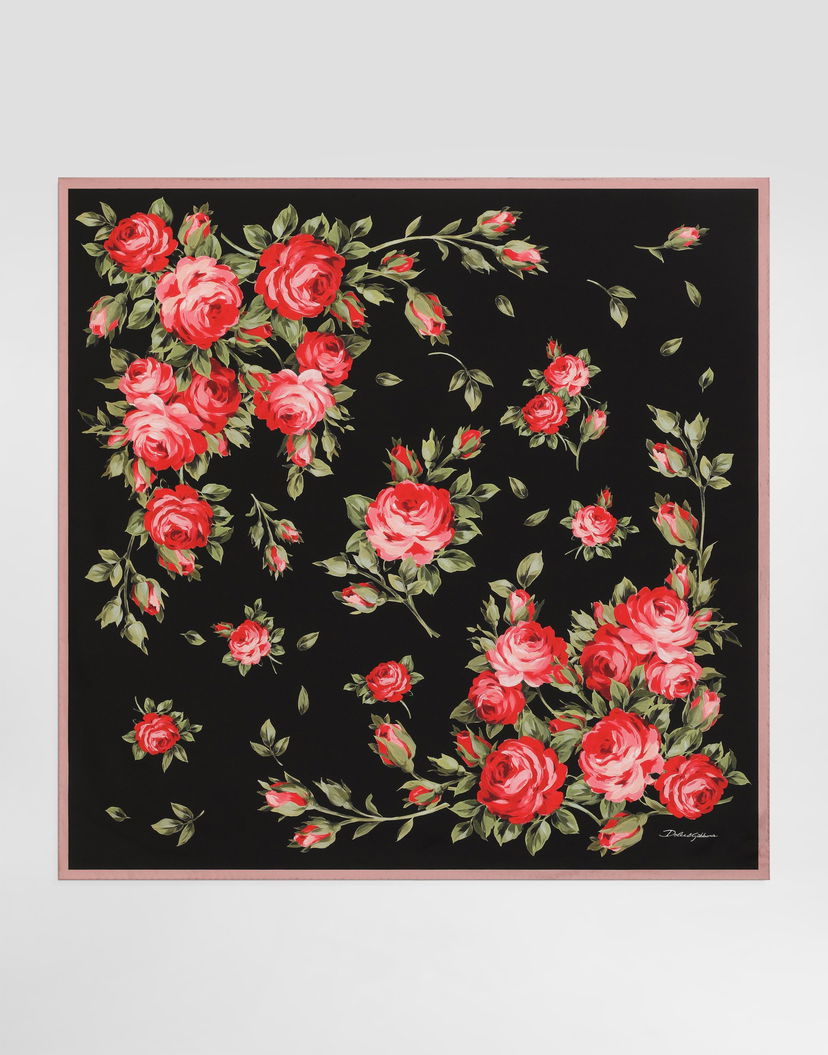 Шал Dolce & Gabbana Dolce & Gabbana Rose Bouquet-print Silk Twill Scarf 90x90 Onesize Многоцветен | FN090RGDDPLHN5ZN