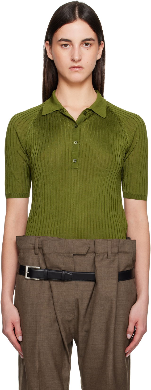 Acne Studios Silk Knit Polo