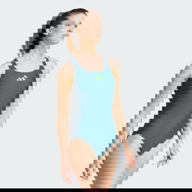Бански adidas Originals 3 Bar Logo Swimsuit Зелено | IB4317, 3