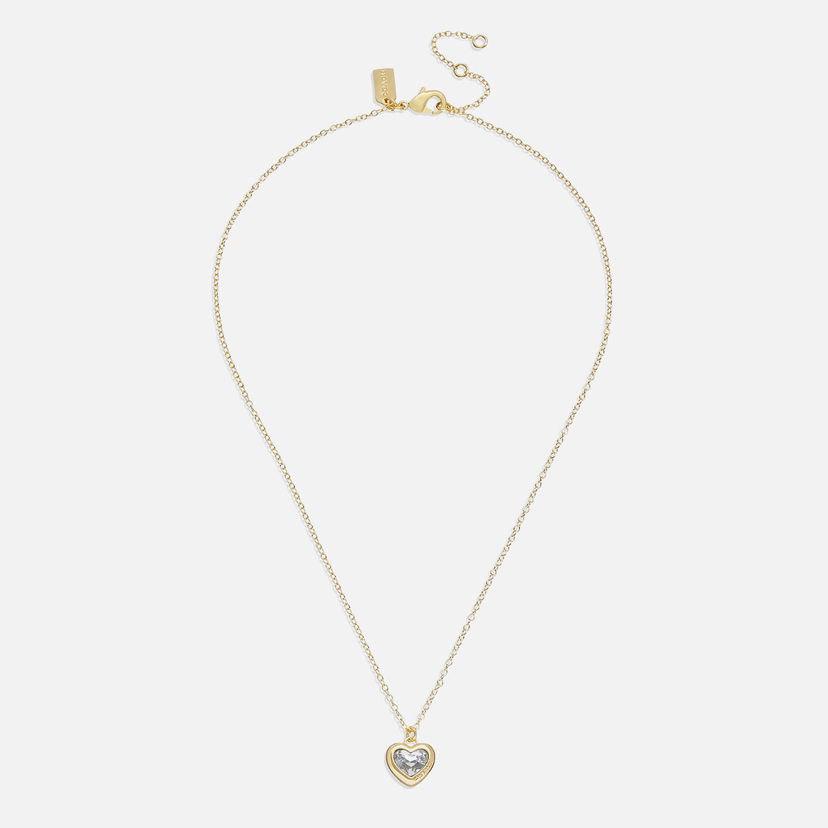 Колие Coach Pendant Necklace With Heart Металик | 37422735GLD111