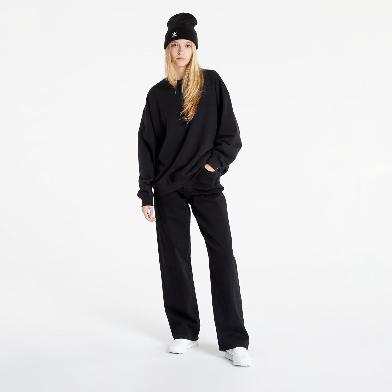 Суитчър adidas Originals Adicolor Oversized Sweatshirt Черно | H11393, 1