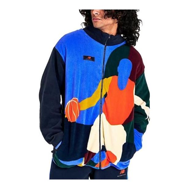 Ветровка New Balance Abstract Polar Basketball Fleece Jacket Синьо | MJ23584-483